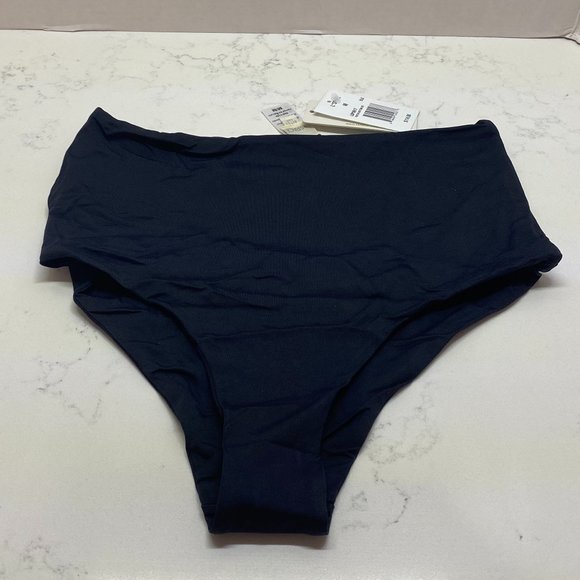 Black High-Waisted Swim Bottoms - Picture 2 of 8